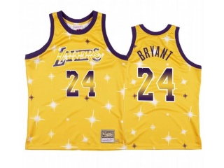 Los Angeles Lakers #24 Kobe Bryant Hwc Starry Jersey Gold 