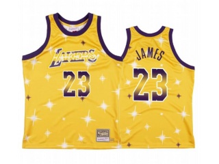 Los Angeles Lakers #23 LeBron James Hwc Starry Jersey Gold 
