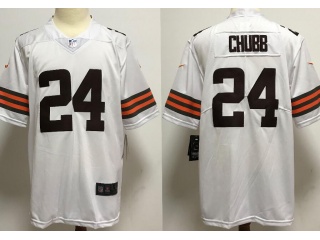 Cleveland Browns #24 Nick Chubb New Style VaporLimited Jersey White