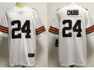 Cleveland Browns #24 Nick Chubb New Style VaporLimited Jersey White 