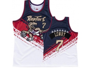 Toronto Raptors #7 Kyle Lowry Mitchell&Ness Basketball Jersey White/Gold