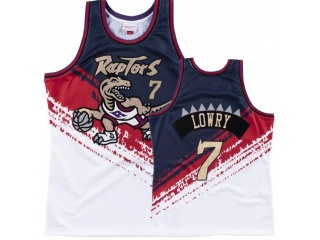 Toronto Raptors #7 Kyle Lowry Mitchell&Ness Basketball Jersey White/Gold 