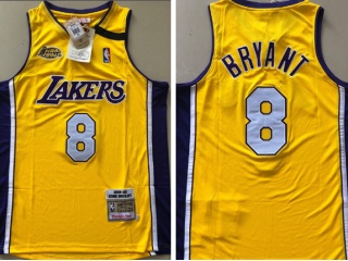 Los Angeles Lakers #8 Kobe Bryant 1999-2000 Throwback Jersey Yellow