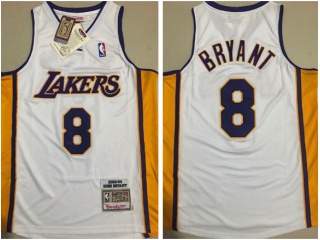 Los Angeles Lakers #8 Kobe Bryant 2003-04 Throwback Jersey White