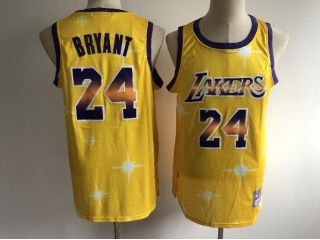 Los Angeles Lakers #24 Kobe Bryant Hwc Starry Jersey Gold 