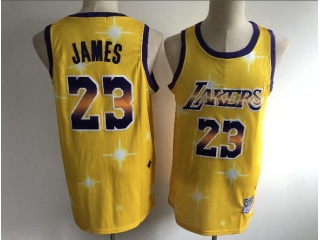 Los Angeles Lakers #23 LeBron James Hwc Starry Jersey Gold