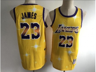 Los Angeles Lakers #23 LeBron James Hwc Starry Jersey Gold 