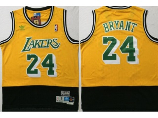Los Angeles Lakers #24 Kobe Bryant Throwback Jersey Yellow Black