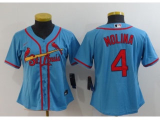 Woman Nike St. Louis Cardinals #4 Yadier Molina Cool Base Jersey Blue