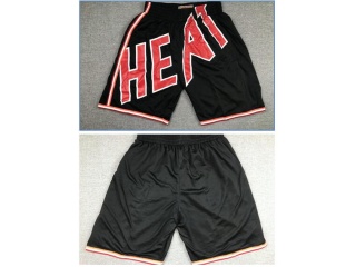 Miami Heat Big Face Shorts Black (Iron On Logo)