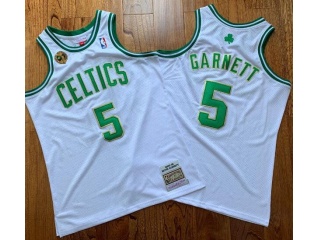 Boston Celtics #5 Kevin Garnett Mitchell&Ness Jersey White