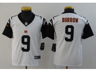 Youth Cincinnati Bengals #9 Joe Burrow Color Rush Limited Jersey White 