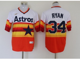 Nike Houston Astros #34 Nolan Ryan Rainbow Jersey Orange 