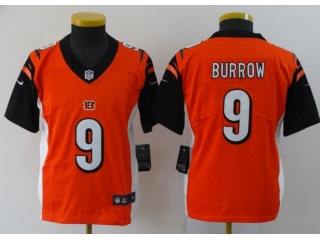 Youth Cincinnati Bengals #9 Joe Burrow Vapor Limited Jersey Orange