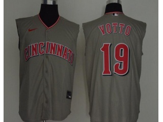 Nike Cincinnati Reds 19 Joey Votto Vest Jersey Gray