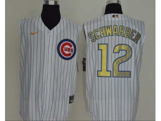 Nike Chicago Cubs 12 Kyle Schwarber Vest Jersey White Program