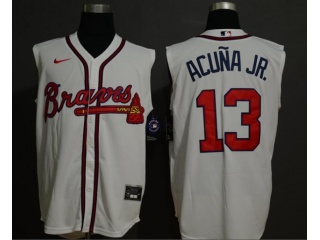 Nike Atlanta Braves 13 Ronald Acuna Jr. Vest Jersey White