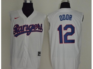 Nike Texas Rangers 12 Rougned Odor Vest Jersey White Throwback