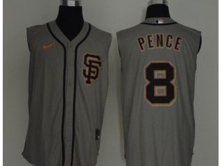 Nike San Francisco Giants 8 Hunter Pence Vest Jersey Gray