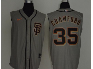 Nike San Francisco Giants 35 Brandon Crawford Vest Jersey Gray