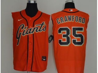 Nike San Francisco Giants 35 Brandon Crawford Vest Jersey Orange