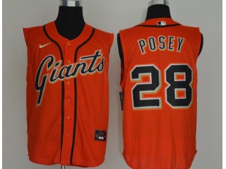 Nike San Francisco Giants 28 Buster Posey Vest Jersey Orange