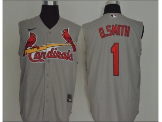 Nike St. Louis Cardinals 1 Ozzie Smith Vest Jersey Gray