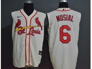 Nike St. Louis Cardinals 6 Stan Musial Vest Jersey Cream