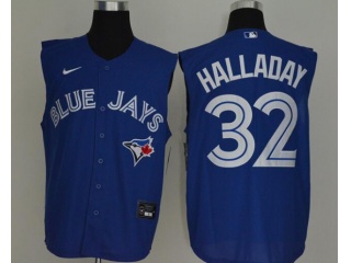 Nike Toronto Blue Jays 32 Roy Halladay Vest Jersey Blue