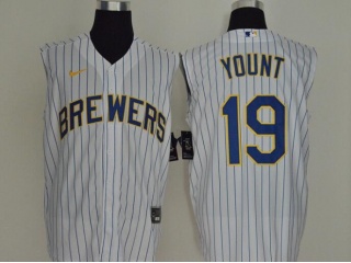 Nike Milwaukee Brewers 19 Robin Yount Vest Jersey White