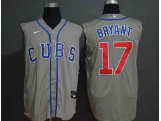 Nike Chicago Cubs 17 Kris Bryant Vest Jersey Gray 