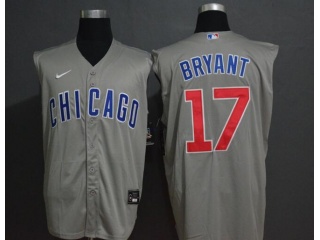 Nike Chicago Cubs 17 Kris Bryant Vest Jersey Gray 