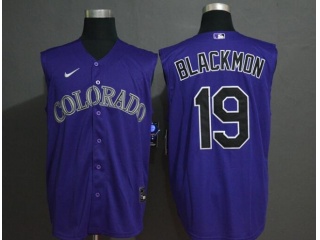 Nike Colorado Rockies 19 Charlie Blackmon Vest Jersey Purple
