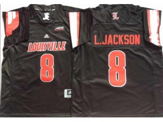 Louisville Cardinals #8 Lamar Jacknson Jerseys Black