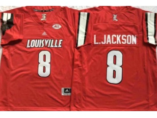 Louisville Cardinals #8 Lamar Jacknson Jerseys Red