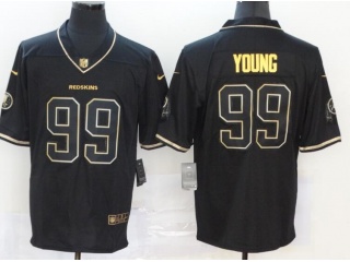 Washington Redskins #99 Chase Young Limited Jersey Black Gold 