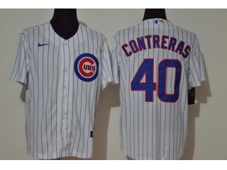 Nike Chicago Cubs #40 Willson Contreras Cool Base Jersey White