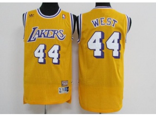 Los Angeles Lakers 44 Jerry West  Throwback Jersey Yellow