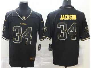 Oakland Raiders #34 Bo Jackson Limited Jersey Black Gold