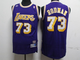Los Angeles Lakers 73 Dennis Rodman  Throwback Jersey Purple