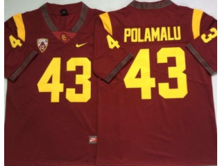 USC Trojans #43 Troy Polamalu Limited Jersey Red