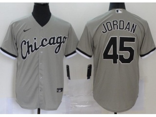 Nike Chicago White Sox #45 Michael Jordan Cool Base Jersey Grey