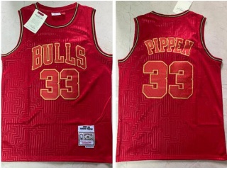 Chicago Bulls #33 Scottie Pippen Mouse Year Throwabck Jersey Red