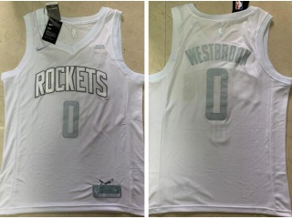 Houston Rockets #0 Russell Westbrook MVP Jersey White