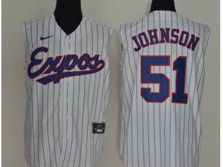 Nike Montreal Expos #51 Randy Johnson Vest Jersey White
