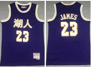 Los Angeles Lakers #23 LeBron James Chinese Throwback Jersey Purple