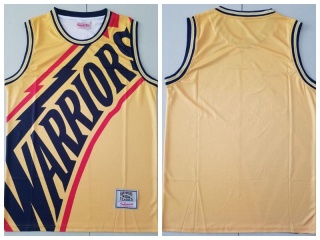 Golden State Warriors Mitchell&Ness Big Face Jersey Gold