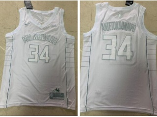 Nike Milwaukee Bucks #34 Giannis Antetokounmpo MVP Jersey White