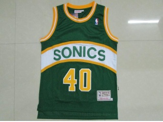 Seattle SuperSonics 40 Shawn Kemp Hardwood Classics Basketball Jersey Green