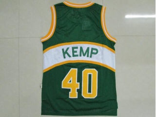 Seattle SuperSonics 40 Shawn Kemp Hardwood Classics Basketball Jersey Green